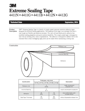 3M Extreme Sealing Tape Technical Data Sheet